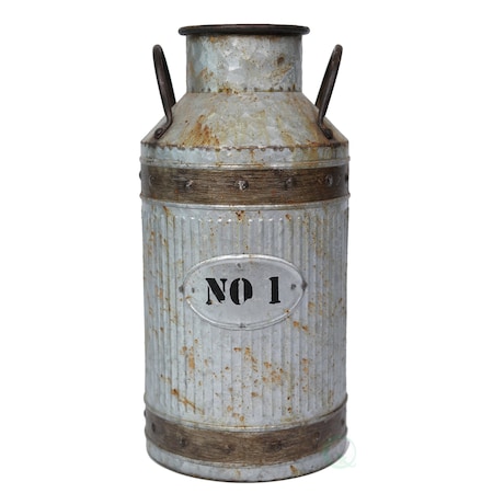 Vintiquewise Galvanized Metal Rustic Milk Can, Large QI003292.L